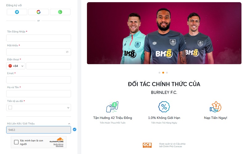 Đăng ký BK8 Đăng ký BK8